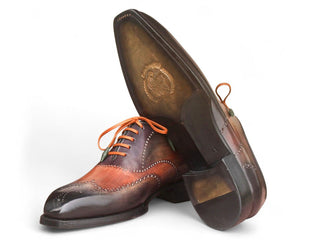 Paul Parkman E271 Welted Patina Calf-Skin Leather Wing-Tip Oxford (PM6489)-AmbrogioShoes