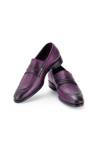 Paul Parkman Full Grain Leather Split-Toe Penny Loafers (PM6443)