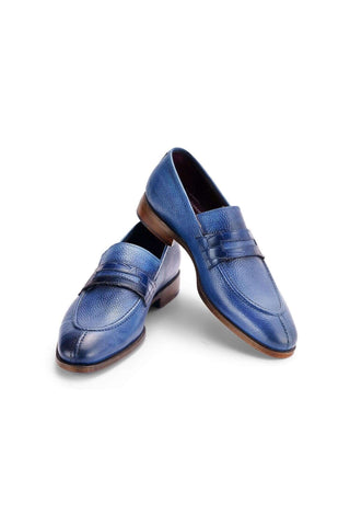Paul Parkman Full Grain Leather Split-Toe Penny Loafers (PM6443)