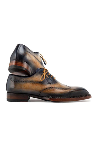 Paul Parkman Hand-Painted Leather Goodyear Welted Wingtip Oxfords (PM6445)