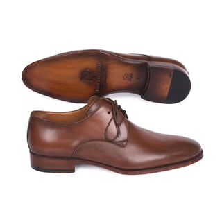 Paul Parkman Handmade Shoes Antique Brown Derby Oxfords (PM5617)-AmbrogioShoes