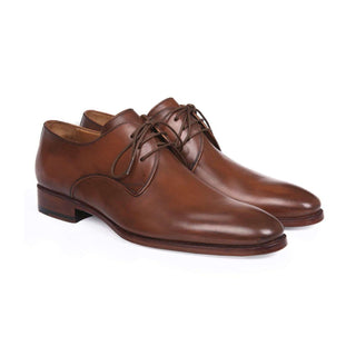 Paul Parkman Handmade Shoes Antique Brown Derby Oxfords (PM5617)-AmbrogioShoes