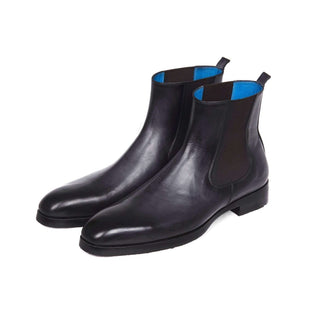 Paul Parkman Handmade Shoes Black & Gray Chelsea Boots (PM5608)-AmbrogioShoes
