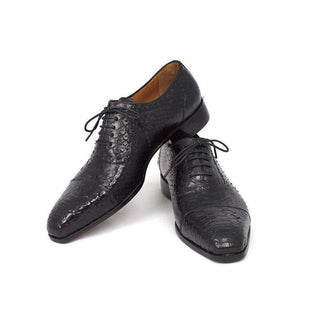 Paul Parkman Handmade Shoes Black Snake Skin Captoe Oxfords (PM5305)-AmbrogioShoes