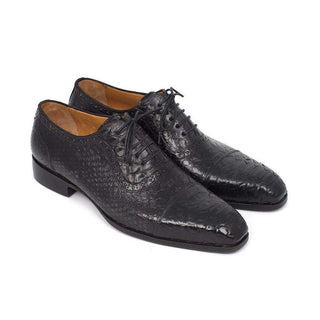 Paul Parkman Handmade Shoes Black Snake Skin Captoe Oxfords (PM5305)-AmbrogioShoes