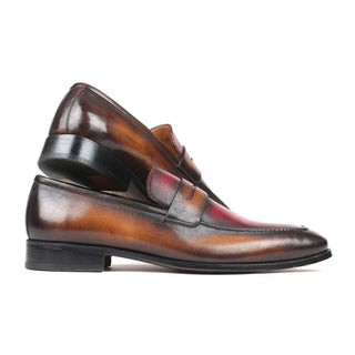 Paul Parkman Handmade Designer Shoes Brown & Bordeaux Dual Tone Loafers (PM5860)-AmbrogioShoes