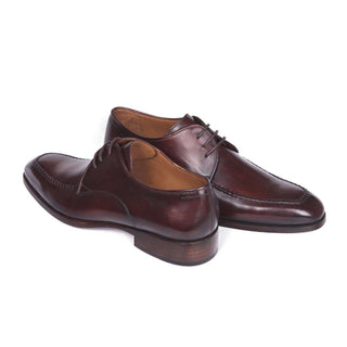 Paul Parkman Handmade Designer Shoes Brown & Bordeaux Leather Apron Derby Oxfords (PM5619)-AmbrogioShoes