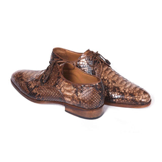 Paul Parkman Handmade Shoes Brown Handmade Exotic Derby Oxfords (PM5620)-AmbrogioShoes