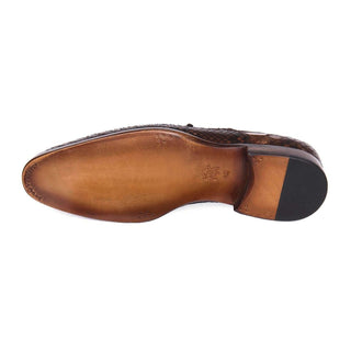 Paul Parkman Handmade Designer Shoes Brown Handmade Exotic Derby (PM5620)-AmbrogioShoes