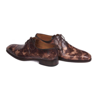 Paul Parkman Handmade Designer Shoes Camouflage Hand-Painted Wholecut Brown Oxfords (PM5606)-AmbrogioShoes