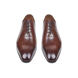 Paul Parkman Handmade Designer Shoes Classic Brogues Brown Oxfords (PM5504)-AmbrogioShoes