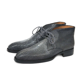 Paul Parkman Handmade Shoes Genuine Stingray Goodyear Welted Chukka Boots (PM5609)-AmbrogioShoes