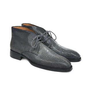 Paul Parkman Handmade Shoes Genuine Stingray Goodyear Welted Chukka Boots (PM5609)-AmbrogioShoes