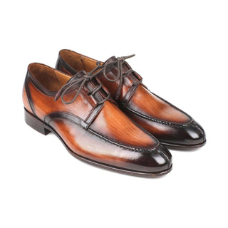 Paul Parkman Handmade Designer Shoes Ghillie Lacing Brown Burnished Dress Oxfords (PM5852)-AmbrogioShoes