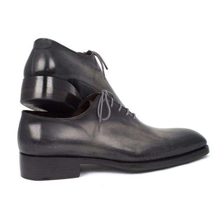 Paul Parkman Handmade Designer Shoes Goodyear Welted Wholecut Oxfords Gray Black Hand-Painted (PM5300)-AmbrogioShoes