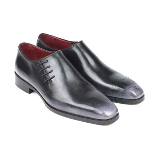 Paul Parkman Handmade Designer Shoes Gray Burnished Side Lace Oxfords (PM5858)-AmbrogioShoes