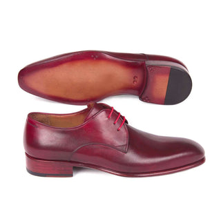 Paul Parkman Handmade Designer Shoes Hand Painted Burgundy Derby Oxfords (PM5616)-AmbrogioShoes