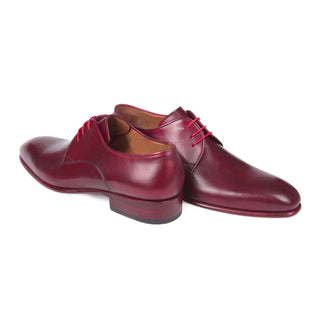 Paul Parkman Handmade Shoes Hand Painted Burgundy Derby Oxfords (PM5616)-AmbrogioShoes