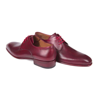 Paul Parkman Handmade Designer Shoes Hand Painted Burgundy Derby Oxfords (PM5616)-AmbrogioShoes