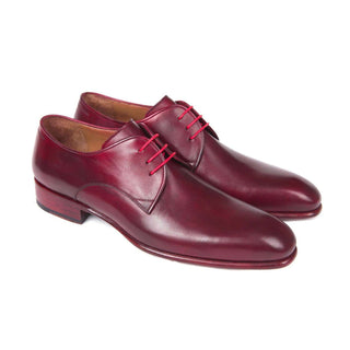 Paul Parkman Handmade Designer Shoes Hand Painted Burgundy Derby Oxfords (PM5616)-AmbrogioShoes