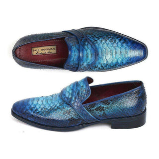 Paul Parkman Handmade Shoes Handmade Shoes Exotic skin Turquoise Loafers (PM5455)-AmbrogioShoes