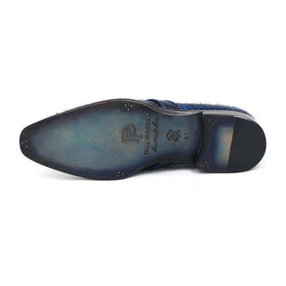 Paul Parkman Handmade Shoes Handmade Shoes Exotic skin Turquoise Loafers (PM5455)-AmbrogioShoes