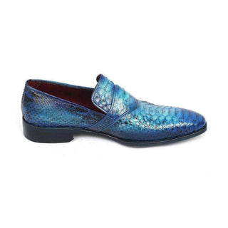 Paul Parkman Handmade Shoes Handmade Shoes Exotic skin Turquoise Loafers (PM5455)-AmbrogioShoes