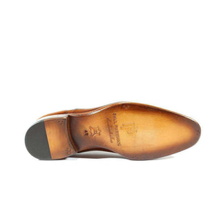 Paul Parkman Handmade Shoes Handmade Mens Shoes Captoe Hand-Painted Brown Oxfords (PM1023)-AmbrogioShoes