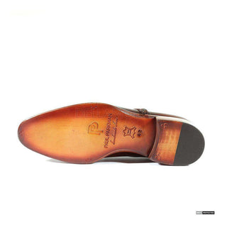 Paul Parkman Handmade Shoes Handmade Mens Shoes Chukka Hand-Painted Brown / Bordeaux Boots (PM1009)-AmbrogioShoes
