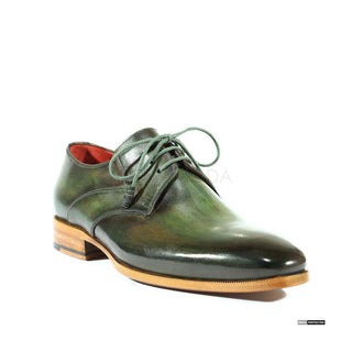 Paul Parkman Handmade Shoes Handmade Mens Shoes Derby Hand-Painted Green Oxfords (PM1028)-AmbrogioShoes