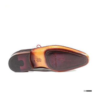Paul Parkman Handmade Shoes Handmade Mens Shoes Ghillie Lacing Dress Hand-Painted Purple Oxfords (PM1016)-AmbrogioShoes