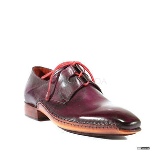 Paul Parkman Handmade Shoes Handmade Mens Shoes Ghillie Lacing Dress Hand-Painted Purple Oxfords (PM1016)-AmbrogioShoes