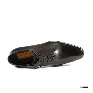Paul Parkman Handmade Shoes Handmade Mens Shoes Plain Toe Hand-Painted Black Oxfords (PM1010)-AmbrogioShoes