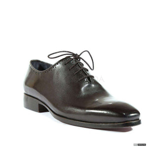 Paul Parkman Handmade Shoes Handmade Mens Shoes Plain Toe Hand-Painted Black Oxfords (PM1010)-AmbrogioShoes
