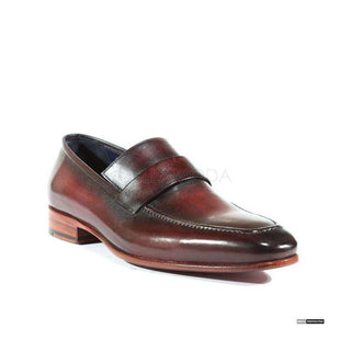 Paul Parkman Handmade Shoes Handmade Mens Shoes Strap Hand-Painted Purple / Black Loafers (PM1005)-AmbrogioShoes