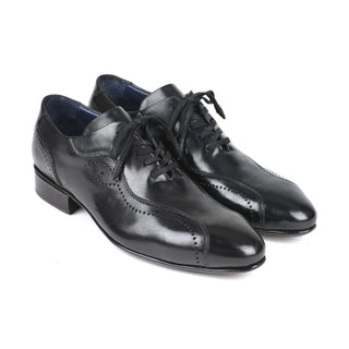 Paul Parkman Handmade Shoes Men's Black Italian Calf-skin Leather Casual Lace-up Oxfords 84654-BLK (PM5901)-AmbrogioShoes