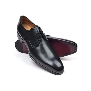 Paul Parkman Handmade Shoes Men's Black Leather Derby Oxfords (PM5509)-AmbrogioShoes