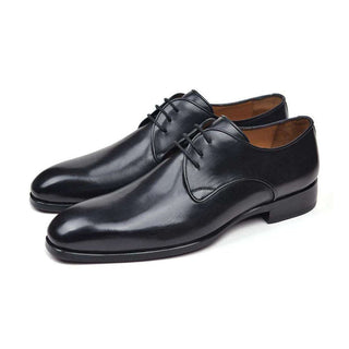 Paul Parkman Handmade Shoes Men's Black Leather Derby Oxfords (PM5509)-AmbrogioShoes