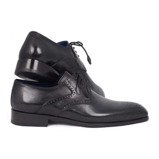 Paul Parkman Handmade Shoes Men's Black Medallion Toe Derby Oxfords (PM5311)-AmbrogioShoes