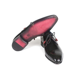 Paul Parkman Handmade Shoes Men's Black Polished Calfskin Oxfords 54RG88 (PM5703)-AmbrogioShoes