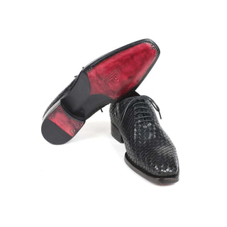 Paul Parkman Handmade Shoes Men's Black Woven Calf-skin Leather Oxfords 044WN86 (PM5910)-AmbrogioShoes