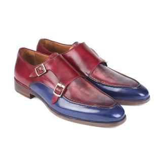 Paul Parkman Handmade Designer Shoes Men's Blue & Bordeaux Calfskin Loafers SW533YR (PM5702)-AmbrogioShoes