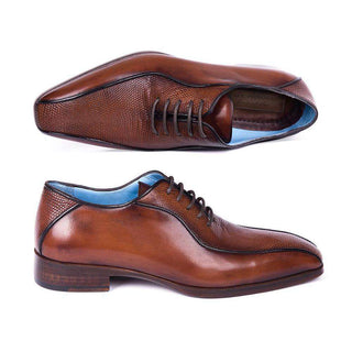 Paul Parkman Handmade Shoes Mens Brown Iguana Bicycle Toe Oxfords (PM5809)-AmbrogioShoes