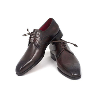 Paul Parkman Handmade Shoes Men's Brown Medallion Toe Derby Oxfords (PM5312)-AmbrogioShoes