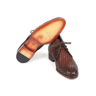 Paul Parkman Handmade Shoes Men's Brown Woven Calf-skin Leather Chukka Boots CK82WVN (PM5920)-AmbrogioShoes