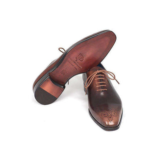 Paul Parkman Handmade Shoes Men's Camel & Brown Wholecut Oxfords (PM5403)-AmbrogioShoes