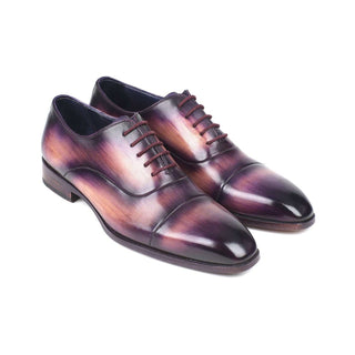 Paul Parkman Handmade Designer Shoes Men's Cap-Toe Purple Oxfords (PM5855)-AmbrogioShoes