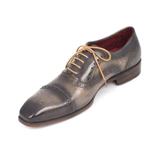 Paul Parkman Handmade Designer Shoes Men's Captoe Oxfords Gray (PM5306)-AmbrogioShoes