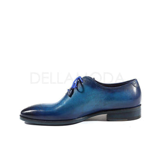 Paul Parkman Handmade Shoes Men's Shoes Blue & Navy Medallion Toe Oxfords (PM2013)-AmbrogioShoes