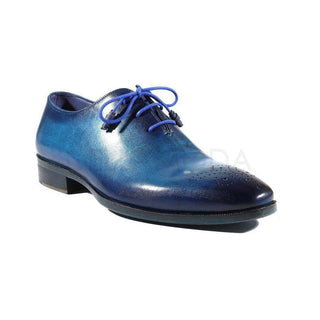 Paul Parkman Handmade Shoes Men's Shoes Blue & Navy Medallion Toe Oxfords (PM2013)-AmbrogioShoes